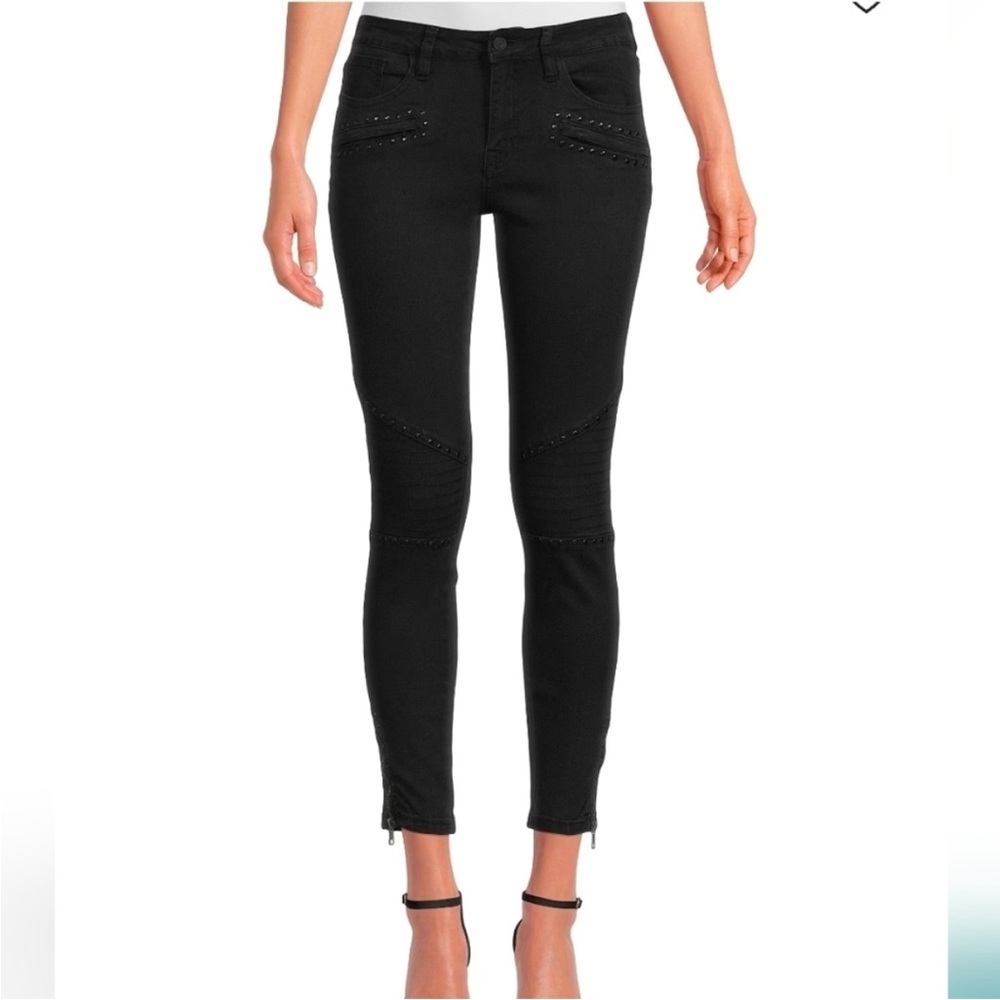 Etienne Marcel Black Stud-Detail Skinny Jeans